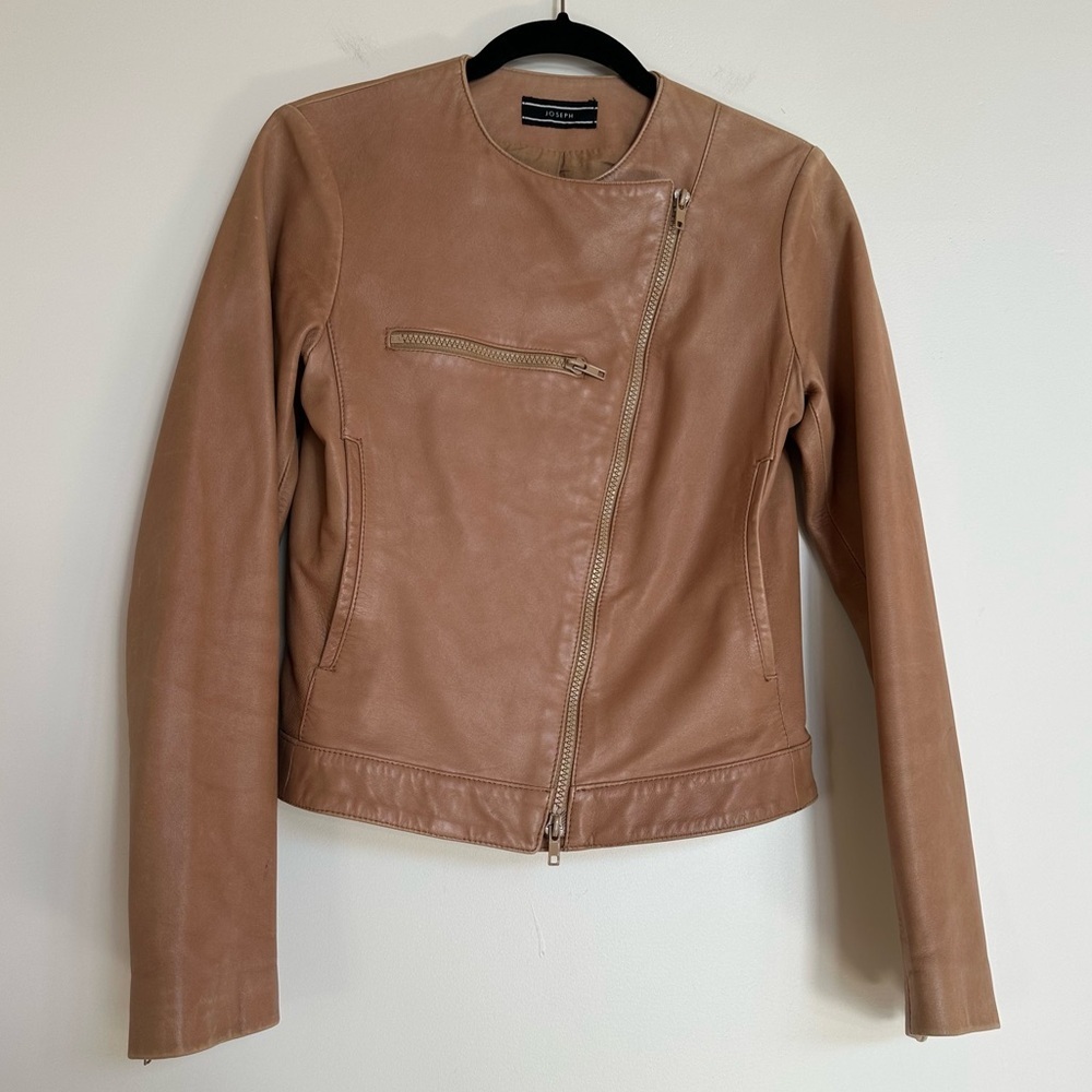JOSEPH Genuine Leather Biker Jacket Size Small